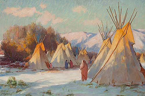 Evening Rays. (Crow Reservation); [Evening Rays, Crow Village Winter]